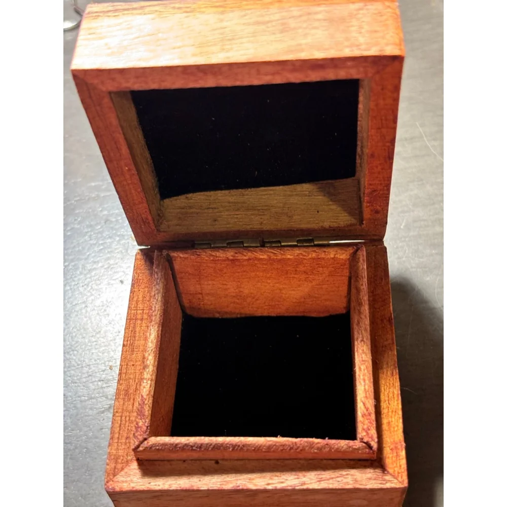 Small Spiral Goddess Acacia Wood velvety Jewelry and Trinket Box